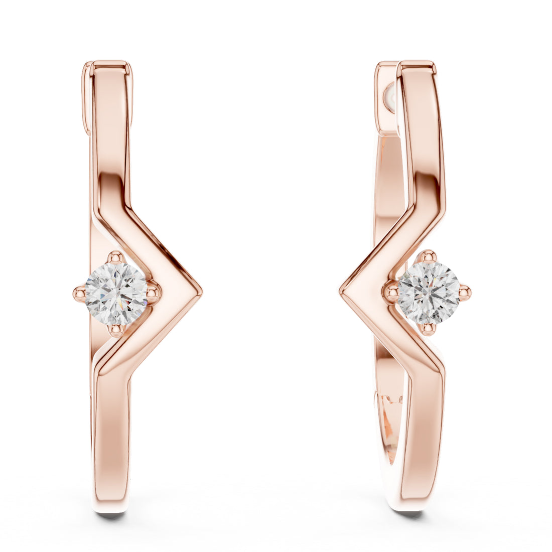 Sparkling Luxe 0.02ct Lab Grown Diamond V Hoops Earrings in 18KT