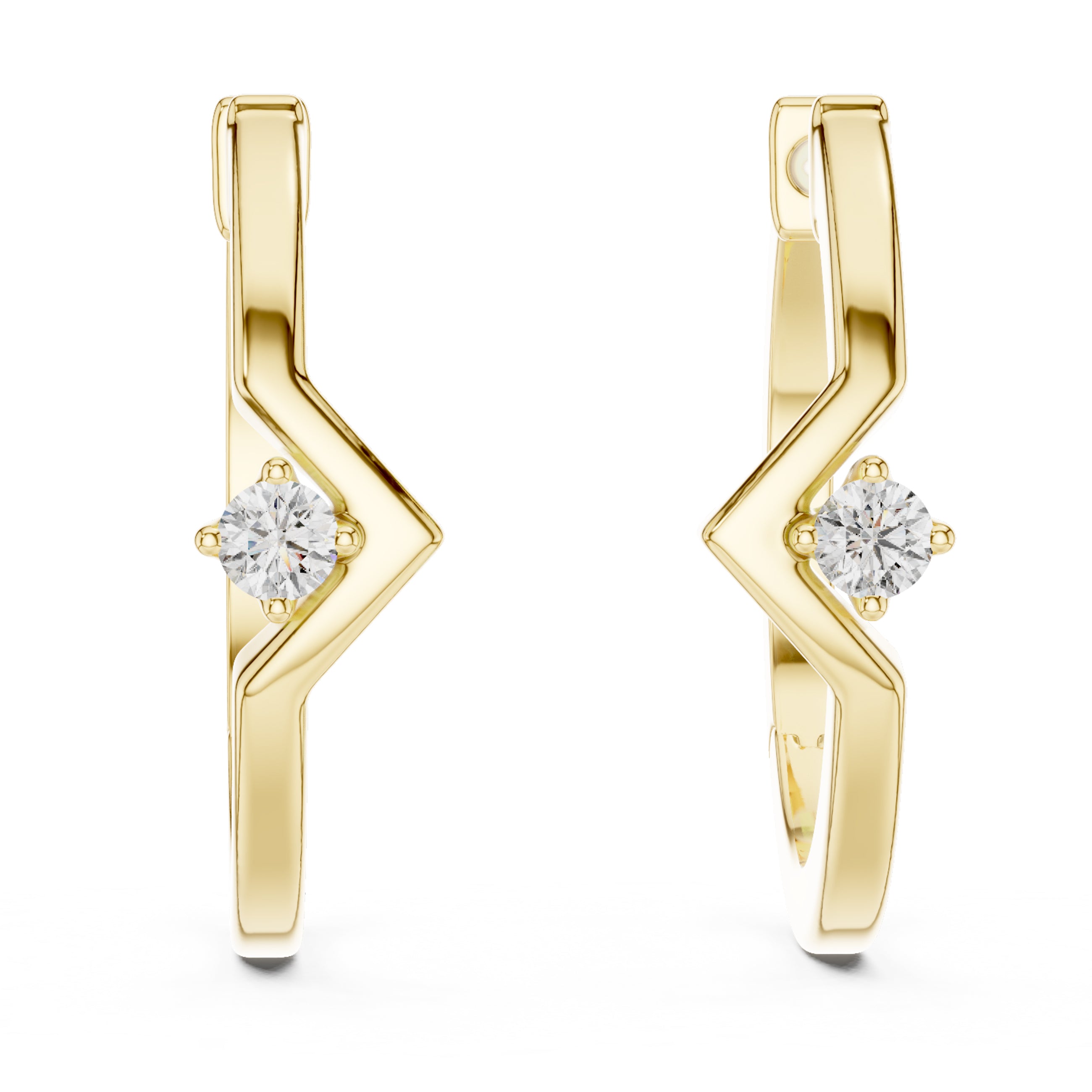 Sparkling Luxe 0.02ct Lab Grown Diamond V Hoops Earrings in 18KT