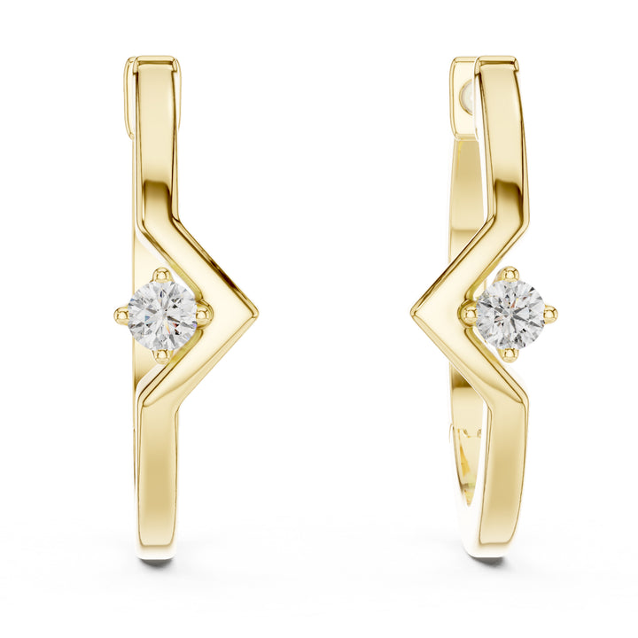 Sparkling Luxe 0.02ct Lab Grown Diamond V Hoops Earrings in 18KT