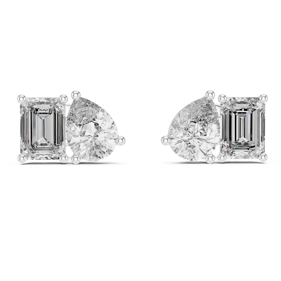 Sparkling Luxe 1ct Pear Emerald Diamond Studs Earrings in 18KT