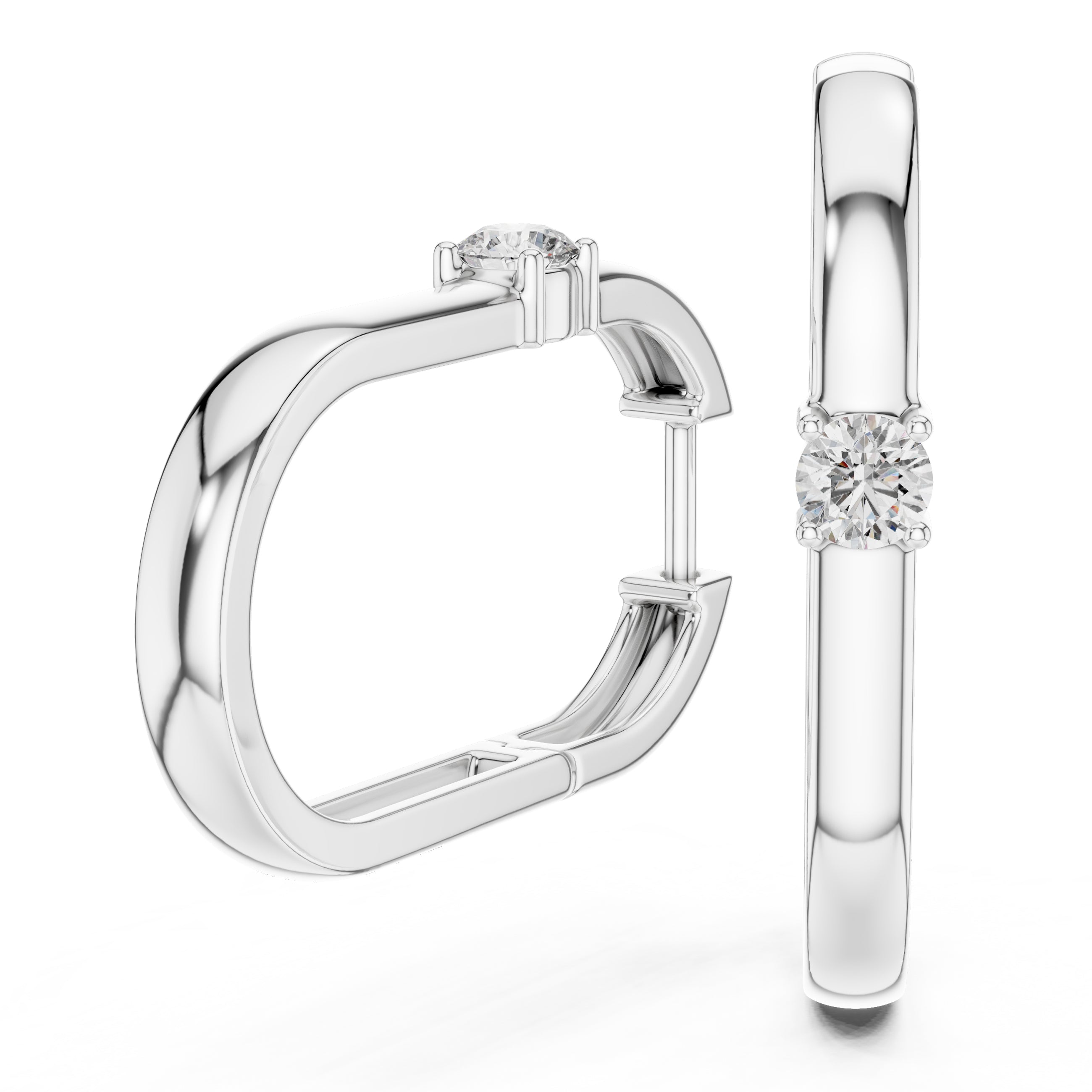 Sparkling Luxe 0.2ct Round Diamond Hoops Earrings in 18KT