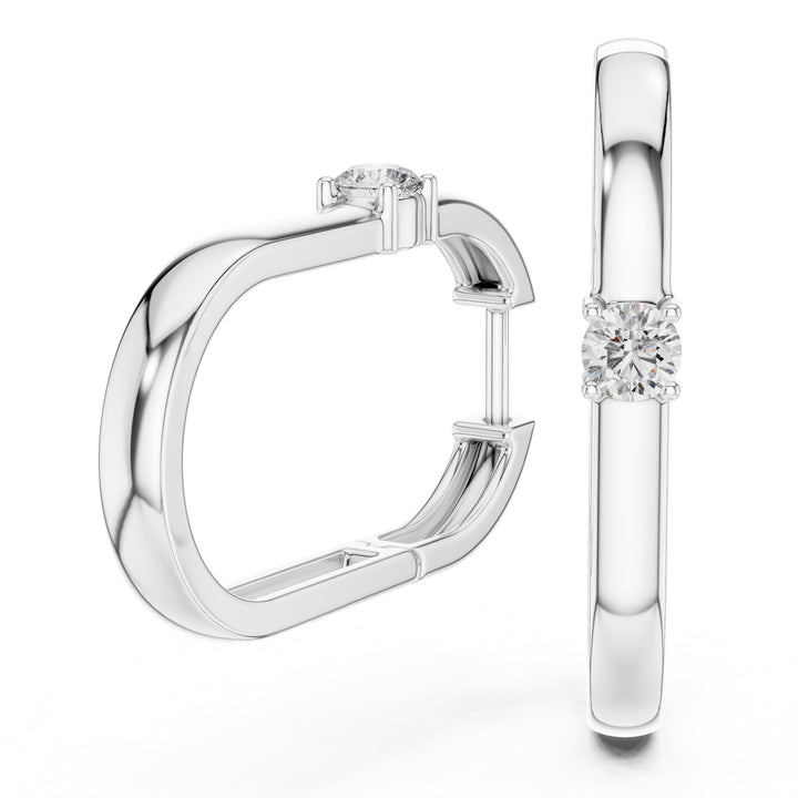 Sparkling Luxe 0.2ct Round Diamond Hoops Earrings in 18KT