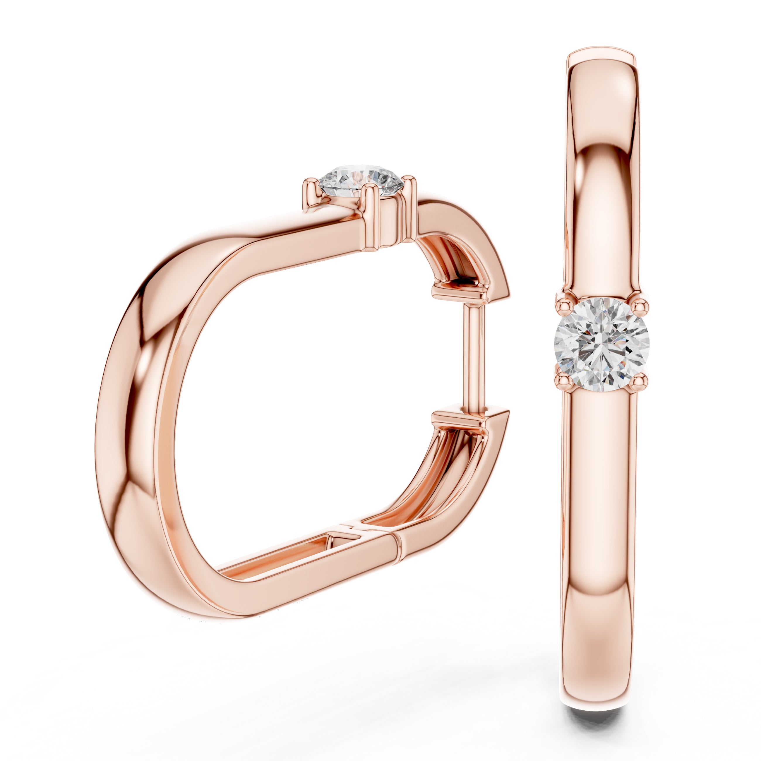 Sparkling Luxe 0.2ct Round Diamond Hoops Earrings in 18KT