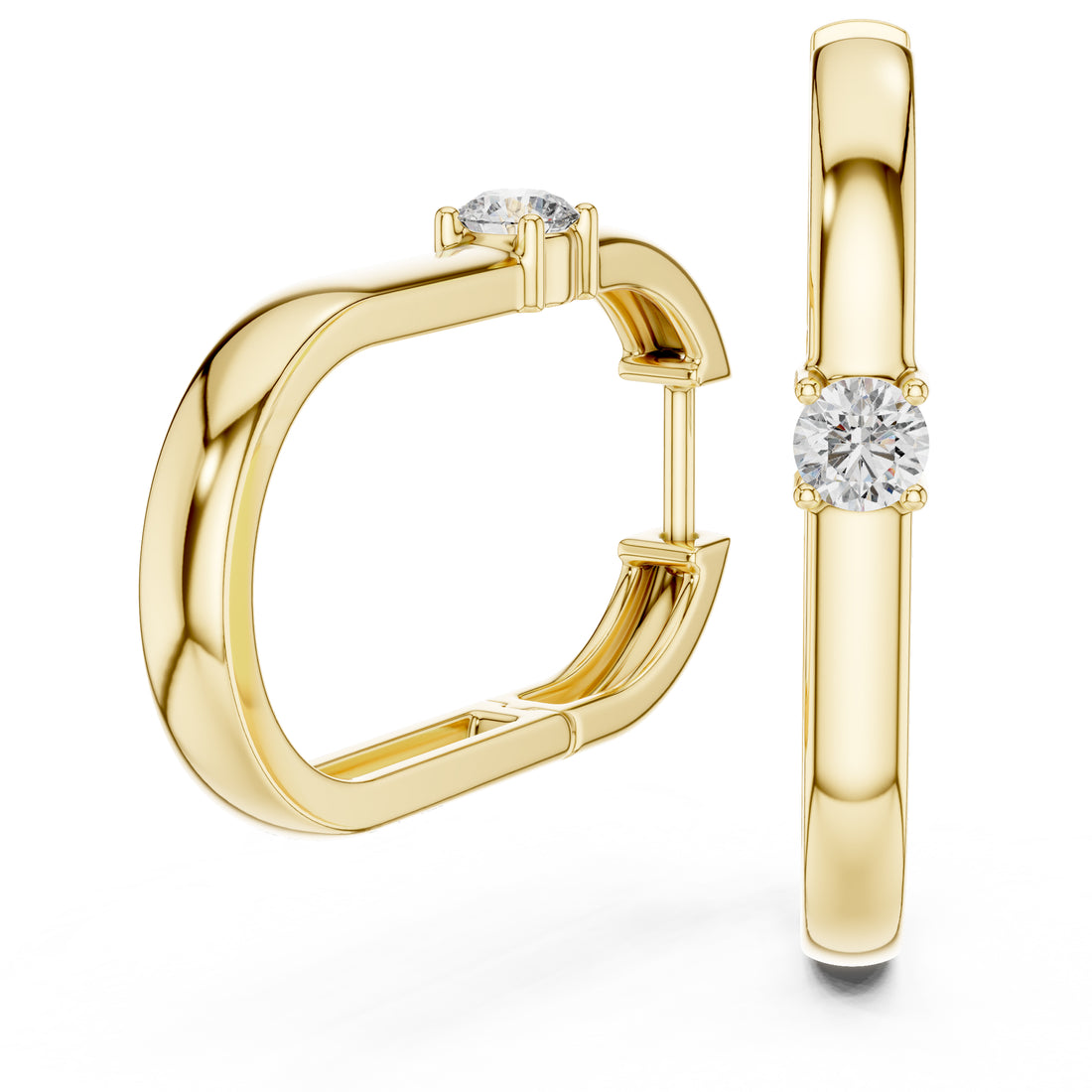 Sparkling Luxe 0.2ct Round Diamond Hoops Earrings in 18KT