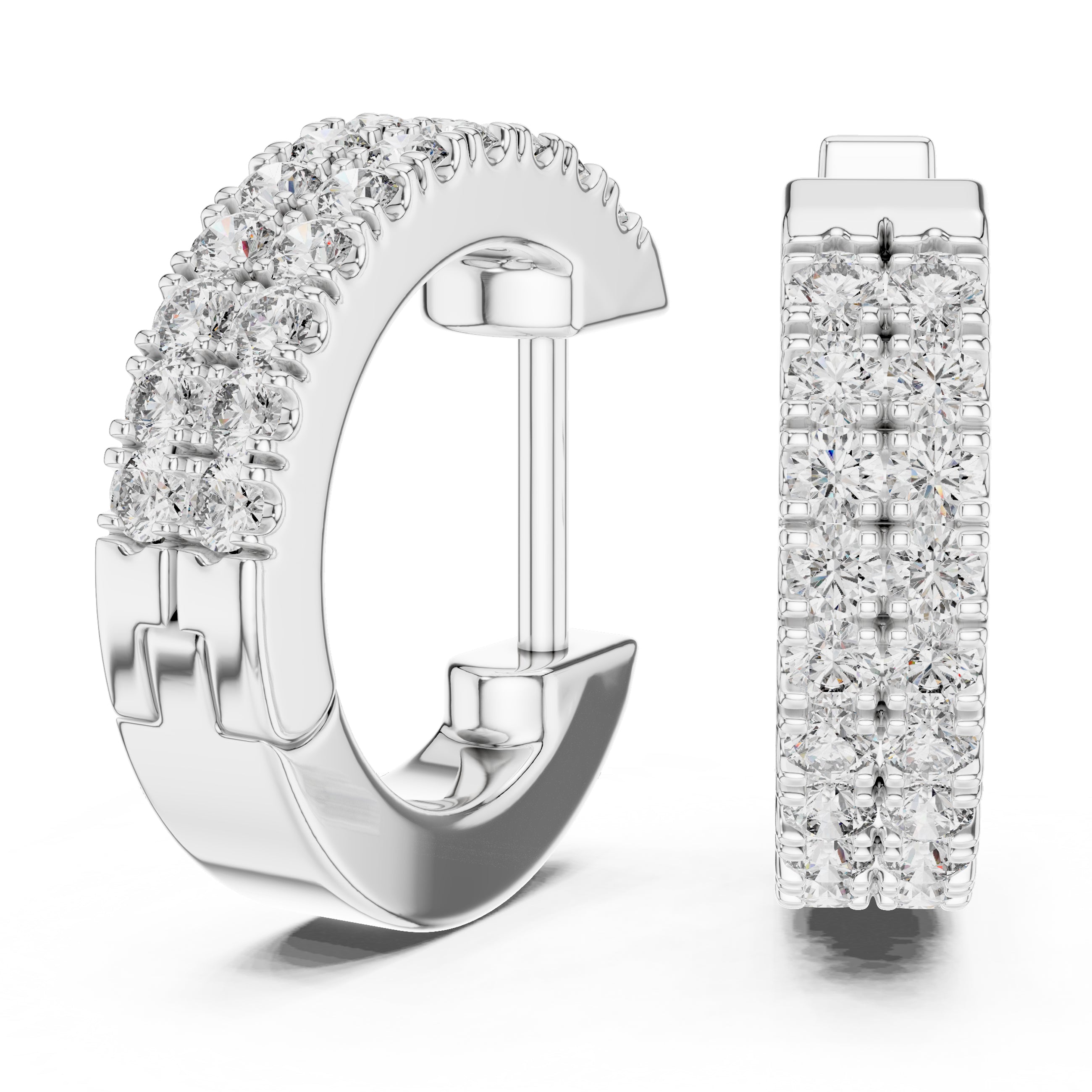 Sparkling Luxe 0.01ct Round Diamond Triluxe Hoops Earrings in 18KT