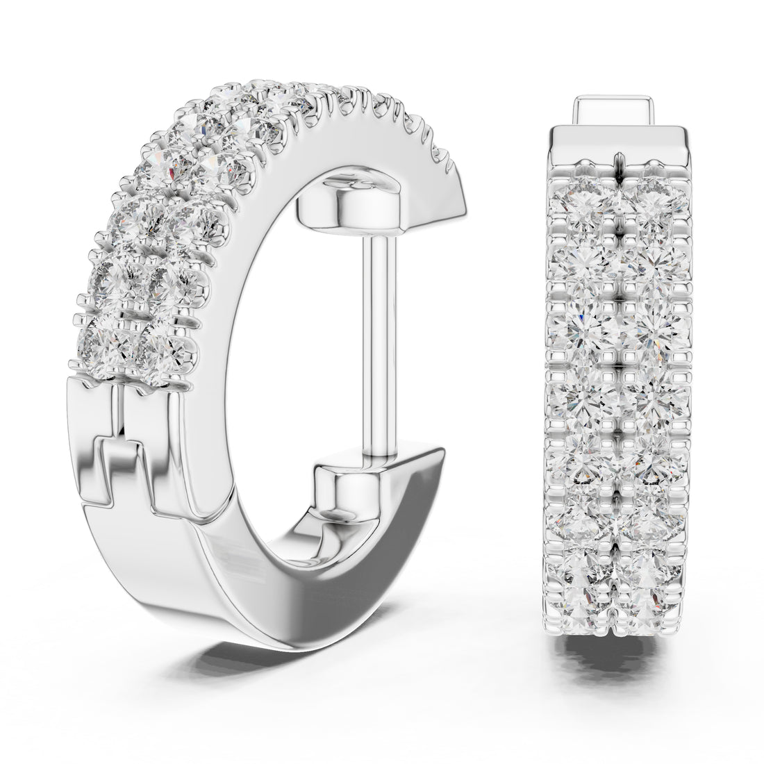 Sparkling Luxe 0.01ct Round Diamond Triluxe Hoops Earrings in 18KT