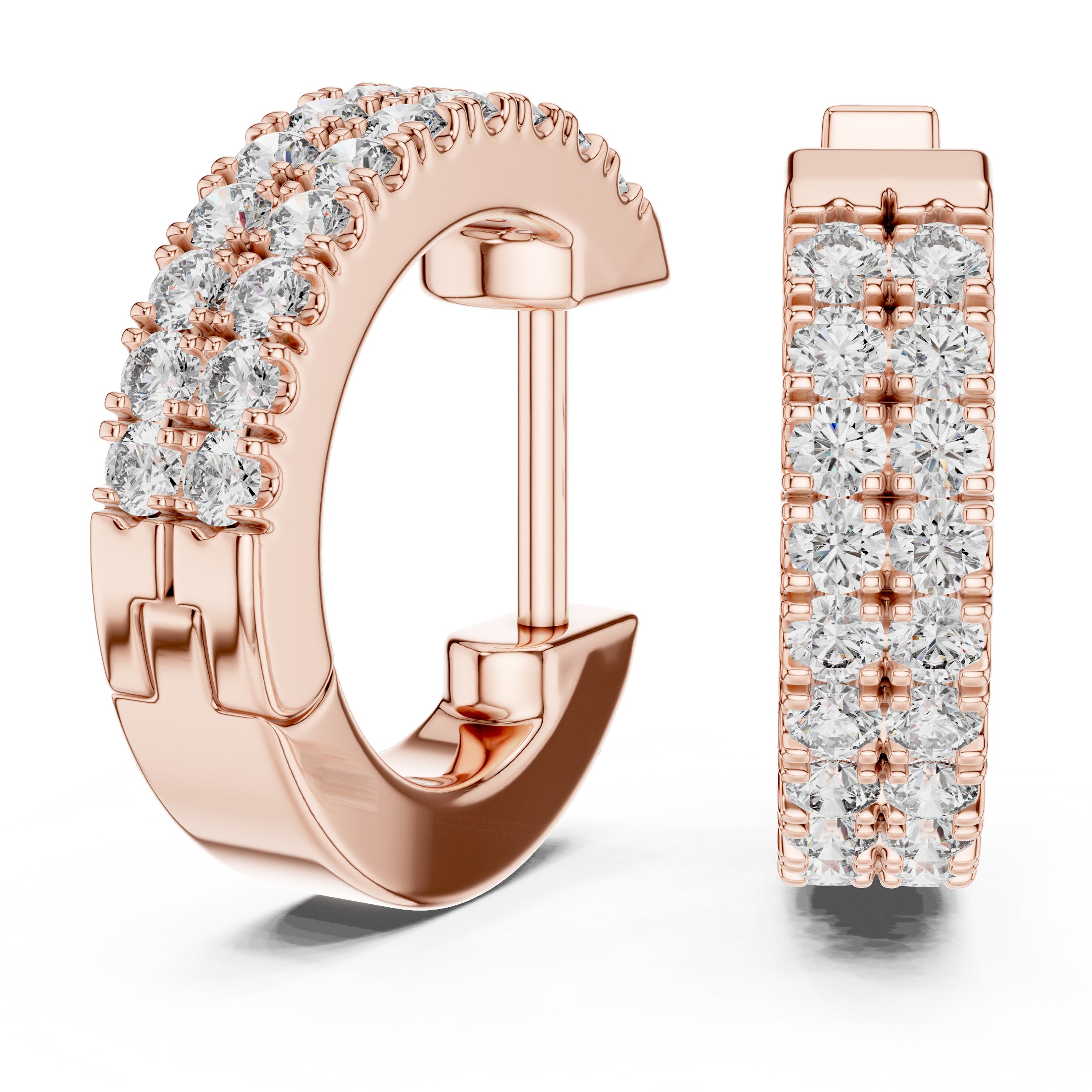 Sparkling Luxe 0.01ct Round Diamond Triluxe Hoops Earrings in 18KT