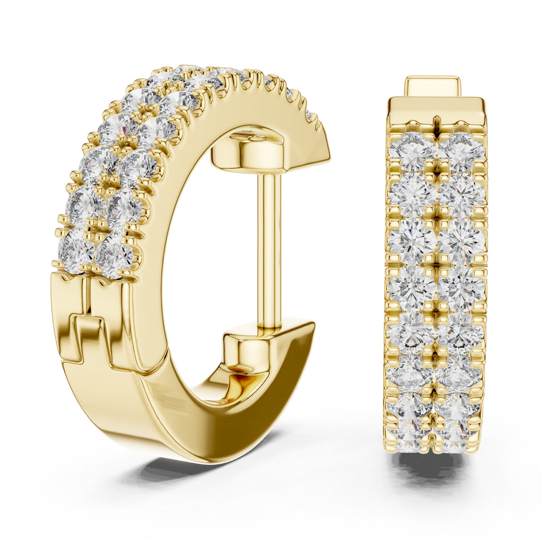 Sparkling Luxe 0.01ct Round Diamond Triluxe Hoops Earrings in 18KT