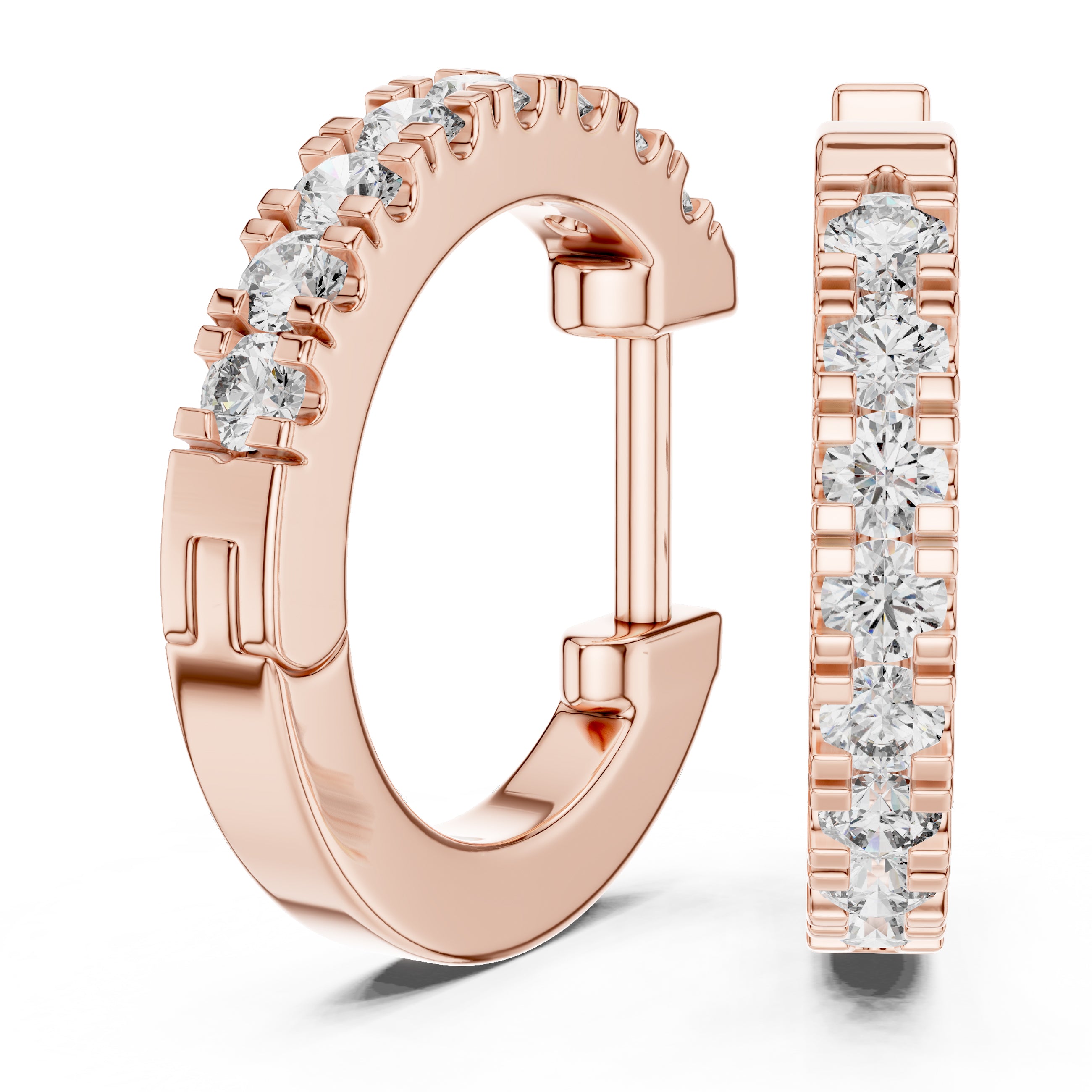 Sparkling Luxe Round Brilliant Linea Hoops Diamond Earrings 0.015ct with 18KT