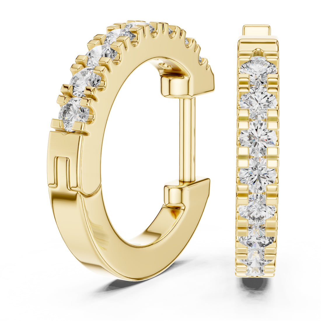 Sparkling Luxe Round Brilliant Linea Hoops Diamond Earrings 0.015ct with 18KT