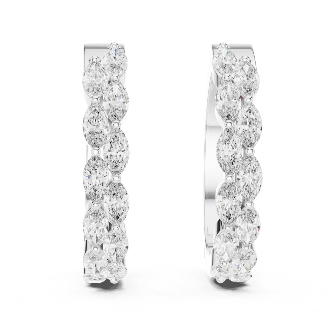 Sparkling Luxe 18KT Marquise Muse Diamond Hoops 0.06ct Stud Earrings in