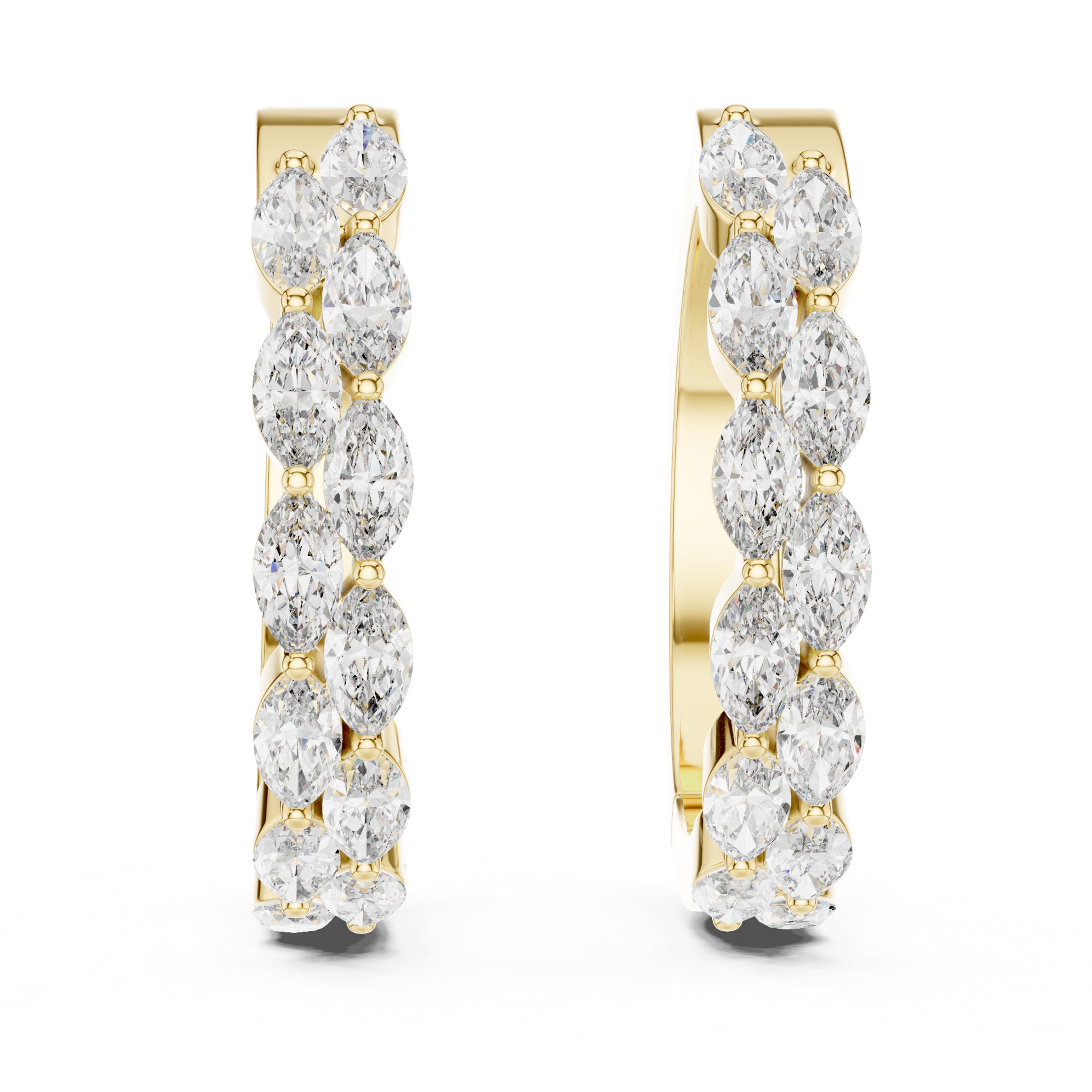 Sparkling Luxe 18KT Marquise Muse Diamond Hoops 0.06ct Stud Earrings in
