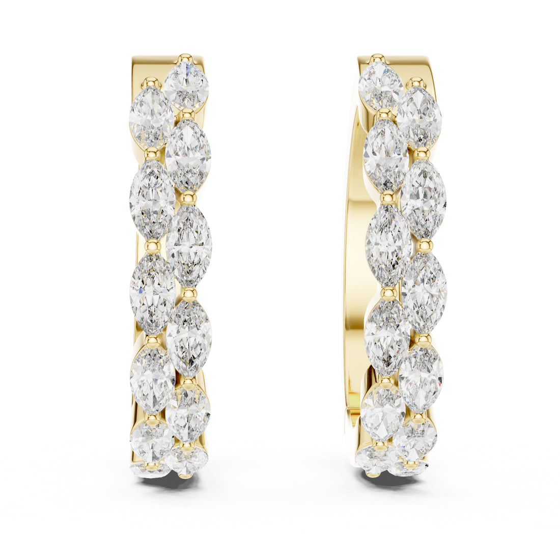 Sparkling Luxe 18KT Marquise Muse Diamond Hoops 0.06ct Stud Earrings in