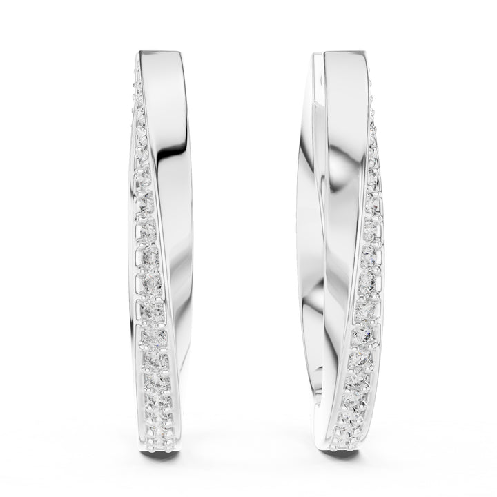 Sparkling Luxe 0.05ct Minimal Lab Grown Diamond Hoops Earrings in 18KT