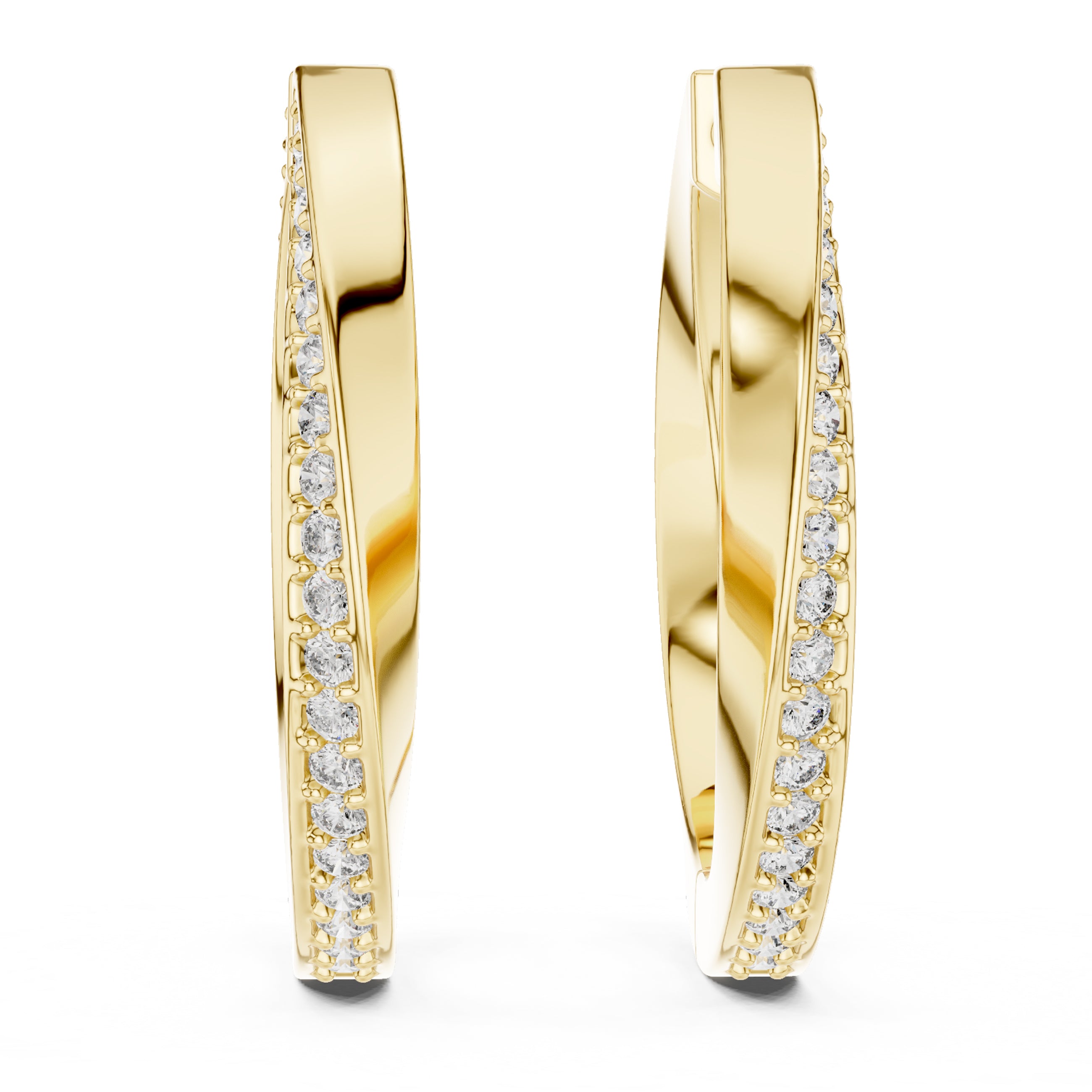 Sparkling Luxe 0.05ct Minimal Lab Grown Diamond Hoops Earrings in 18KT