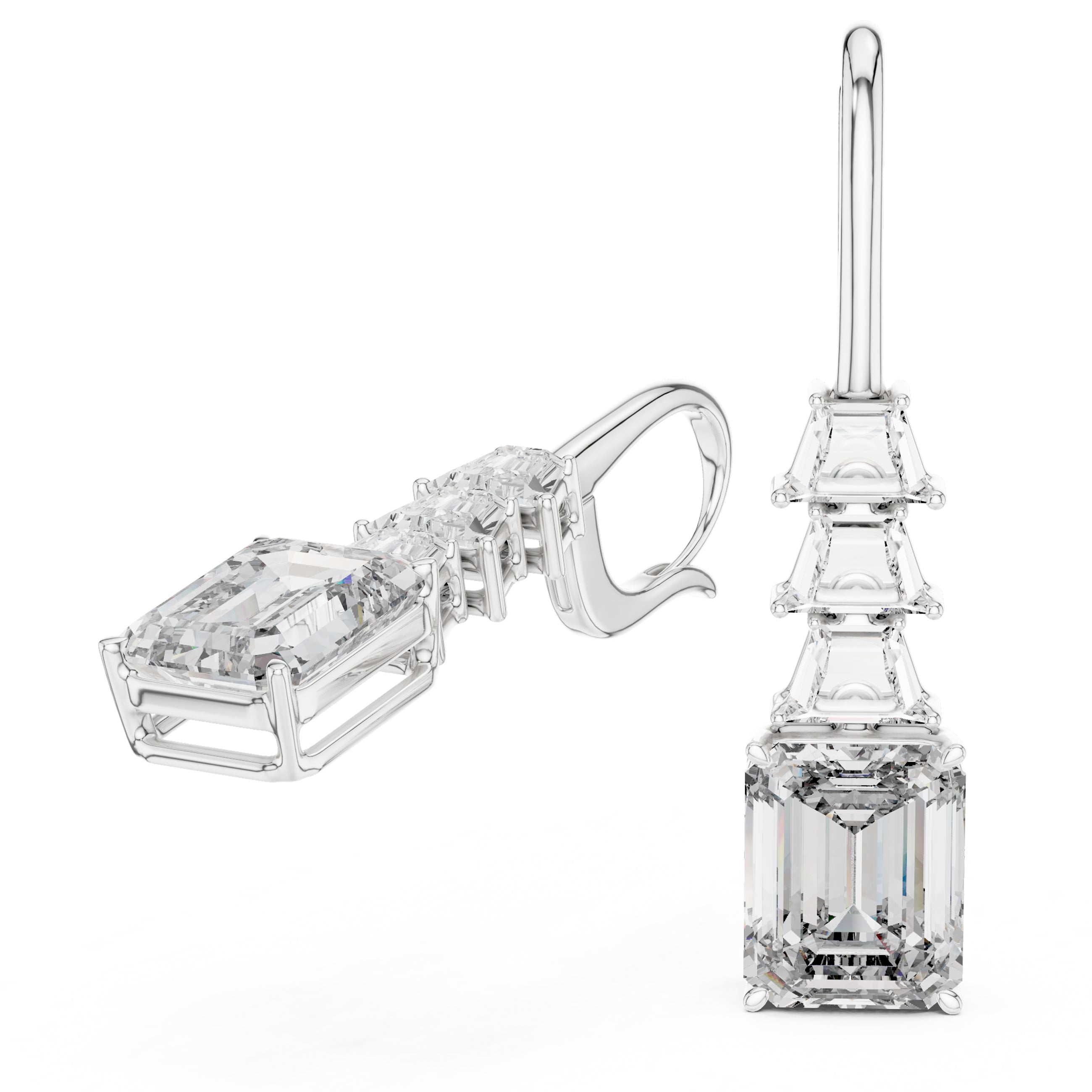 Sparkling Luxe 18KT Fancy Diamond Dangling Heart Stud 3.71ct Earrings