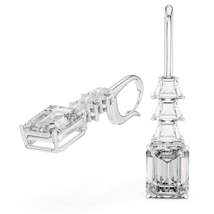 Sparkling Luxe 18KT Fancy Diamond Dangling Heart Stud 3.71ct Earrings