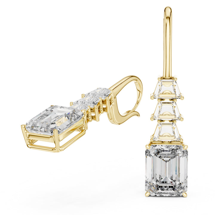 Sparkling Luxe 18KT Fancy Diamond Dangling Heart Stud 3.71ct Earrings