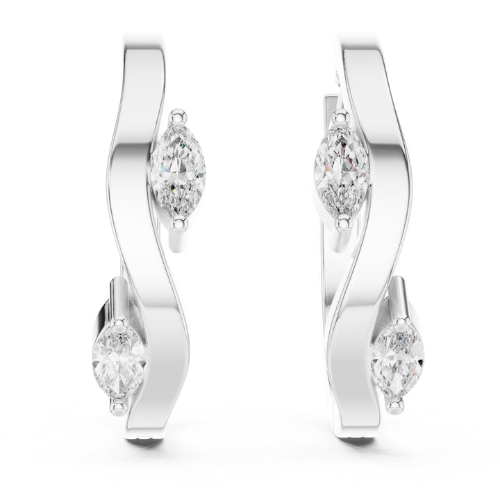 Sparkling Luxe 0.15ct Pear Shape Diamond Hoops Earrings in 18KT
