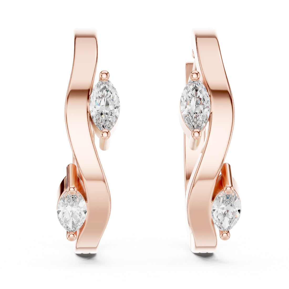 Sparkling Luxe 0.15ct Pear Shape Diamond Hoops Earrings in 18KT