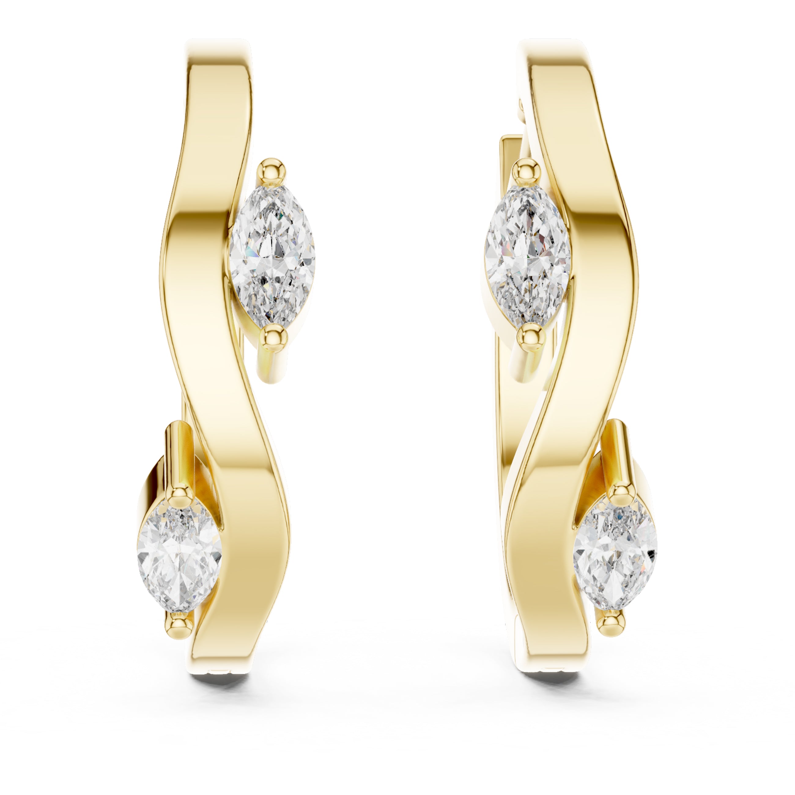 Sparkling Luxe 0.15ct Pear Shape Diamond Hoops Earrings in 18KT