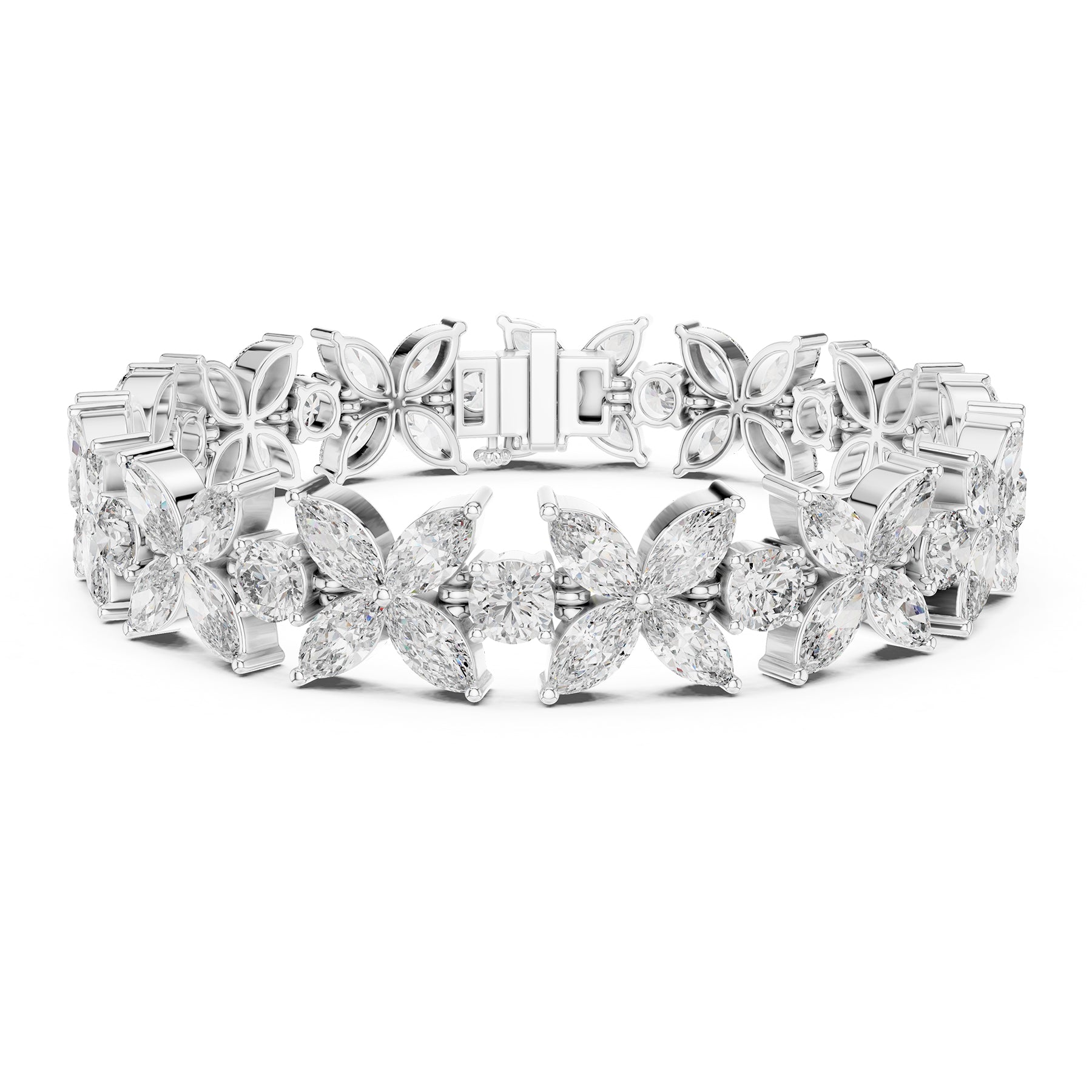 Sparkling Luxe Luxury 0.03ct Marquise Lab Grown Diamond Bracelet in 18KT