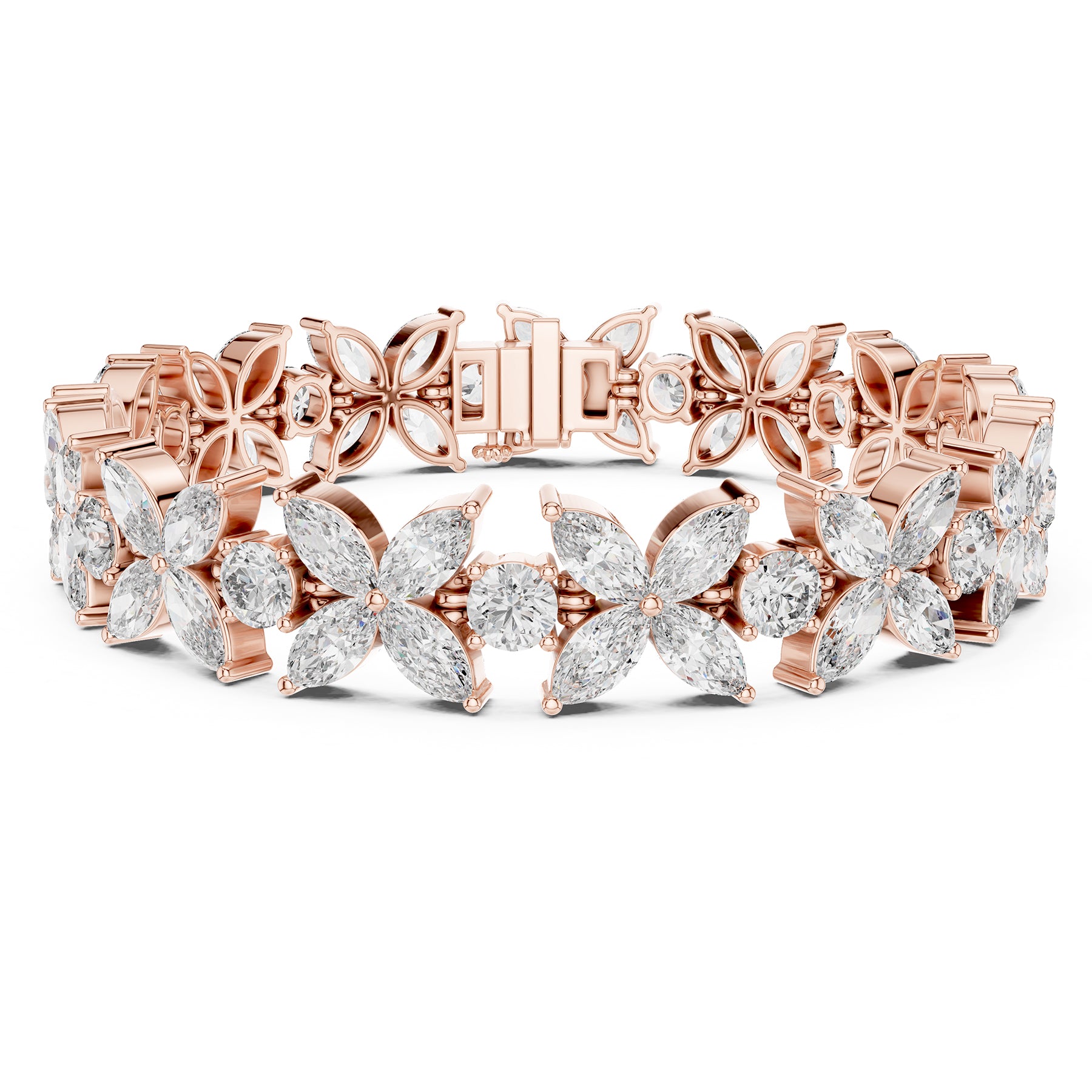 Sparkling Luxe Luxury 0.03ct Marquise Lab Grown Diamond Bracelet in 18KT