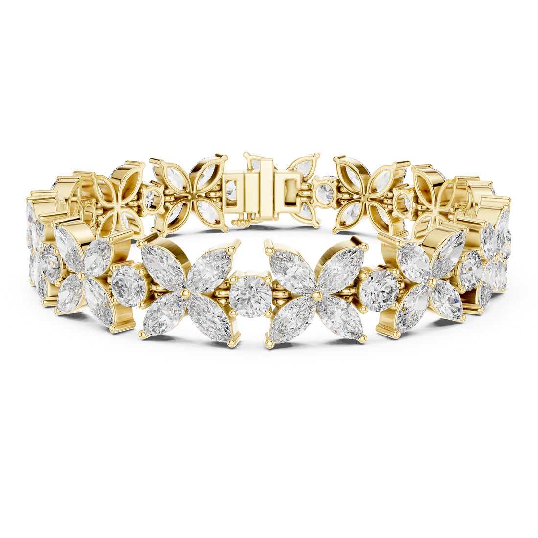 Sparkling Luxe Luxury 0.03ct Marquise Lab Grown Diamond Bracelet in 18KT