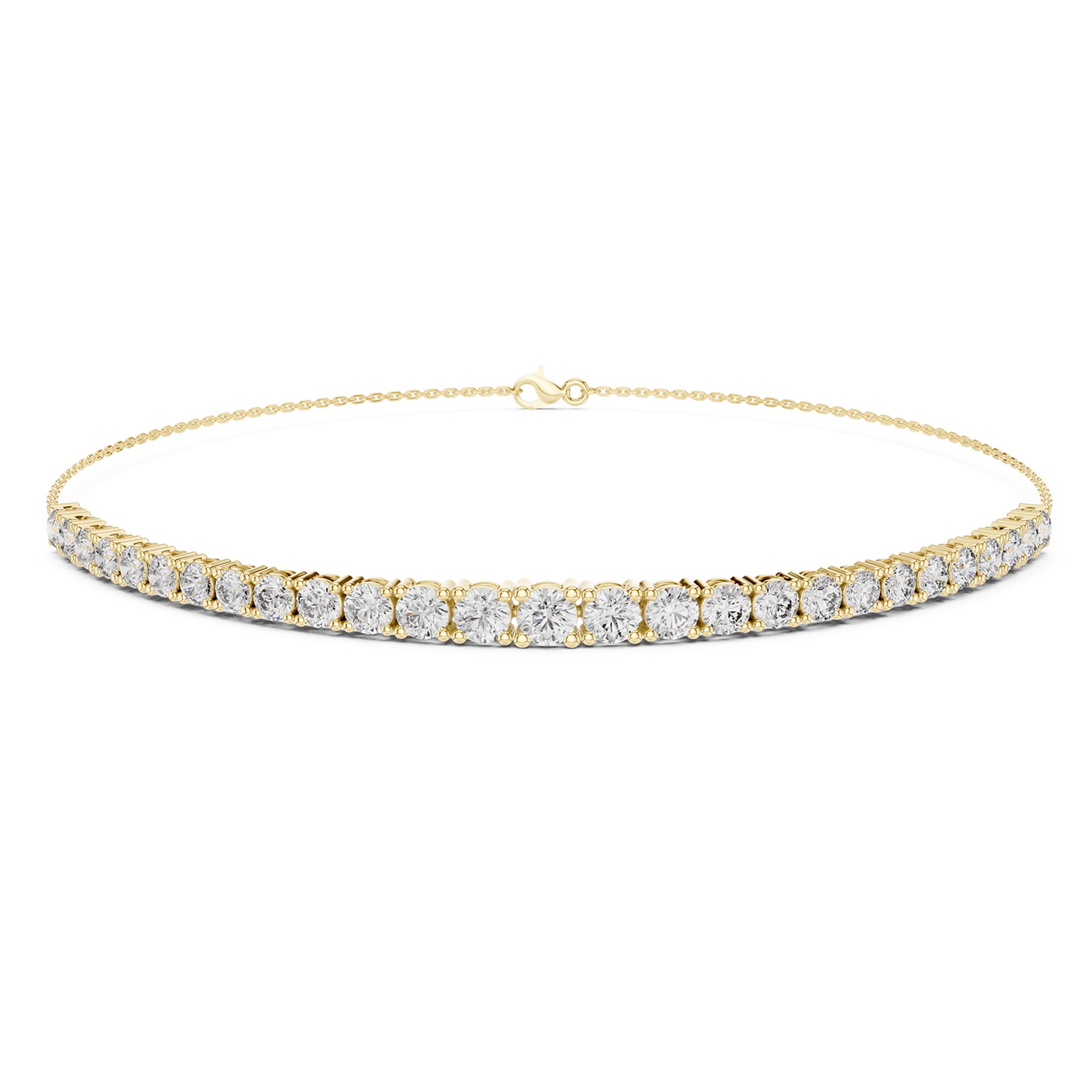 Sparkling Luxe 0.05ct Lab Grown Elegant Round Diamond 18KT Chain Bracelet