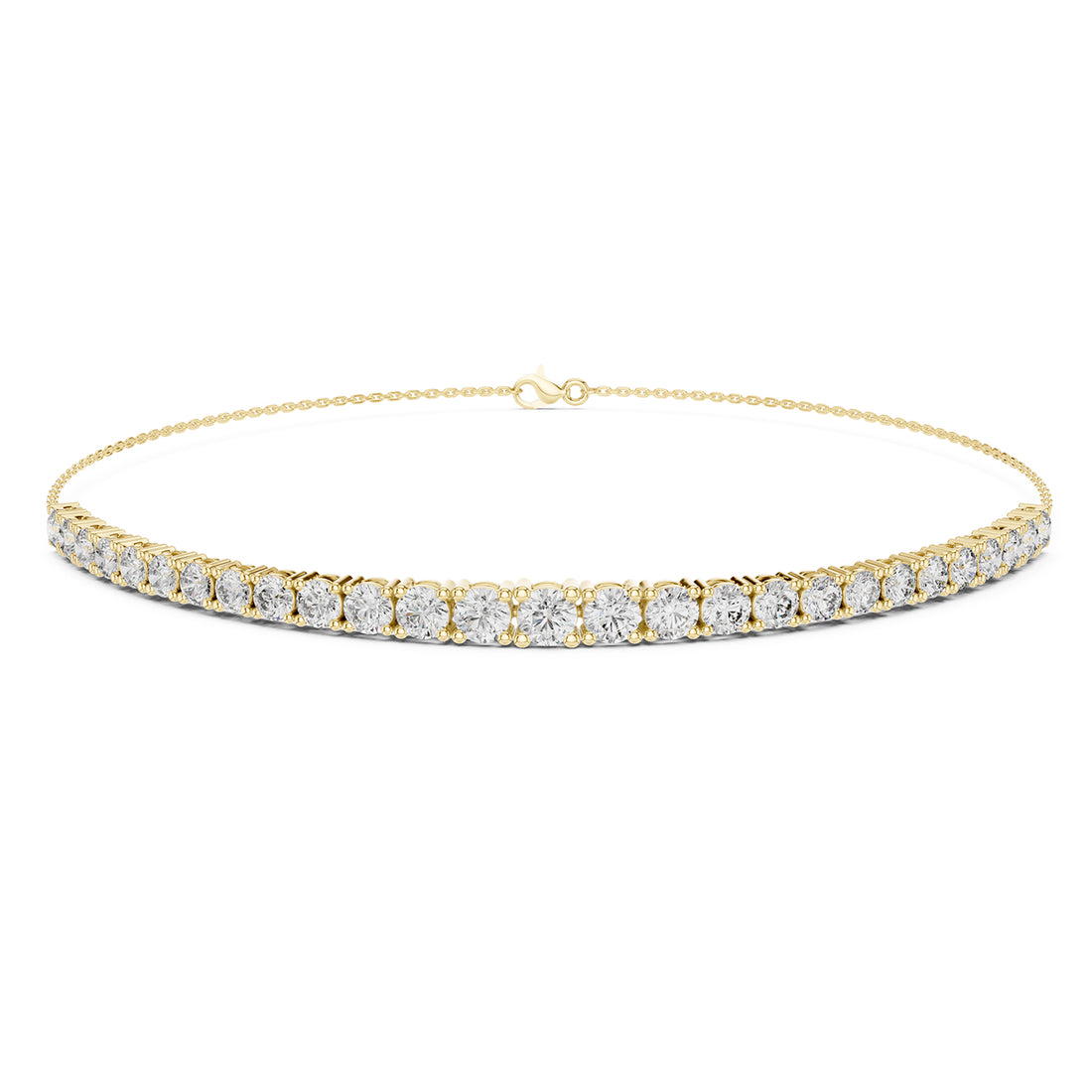 Sparkling Luxe 0.05ct Lab Grown Elegant Round Diamond 18KT Chain Bracelet
