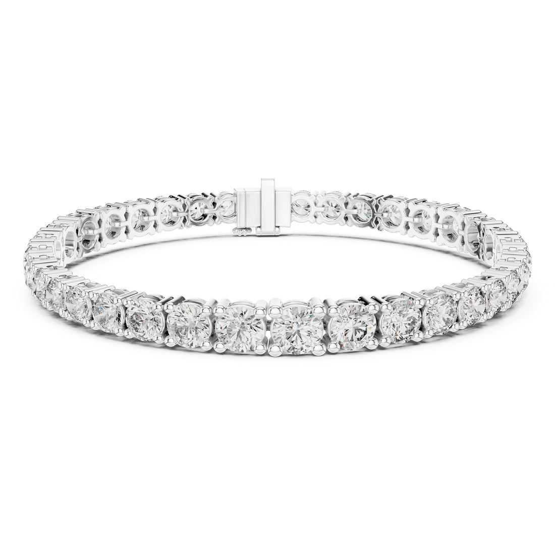 Sparkling Luxe 18KT Timeless Round Crystal Diamond Tennis Bracelet