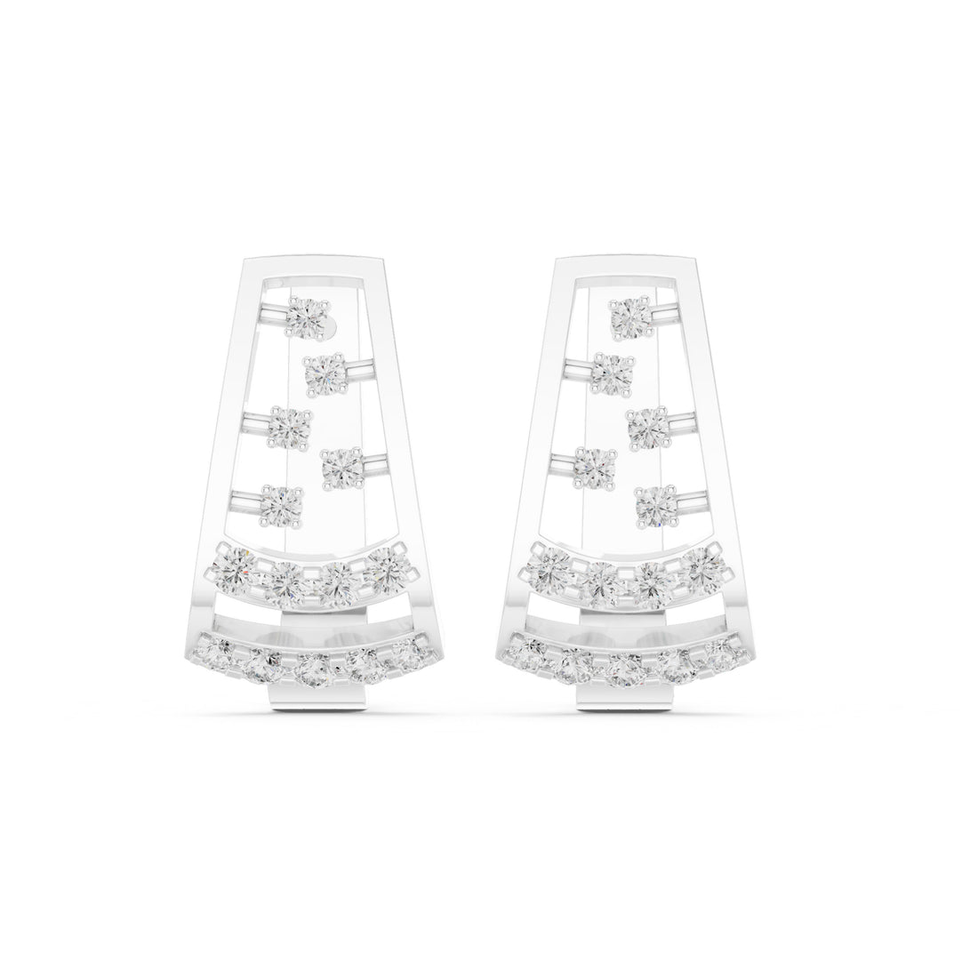 Sparkling Luxe 0.012ct 18KT Scattered Round Diamond Earrings