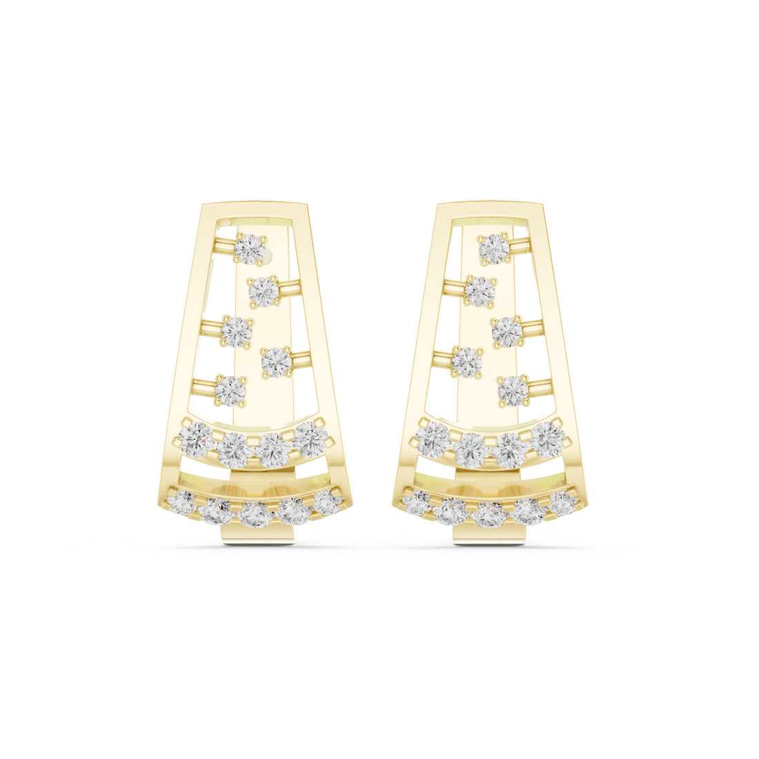 Sparkling Luxe 0.012ct 18KT Scattered Round Diamond Earrings