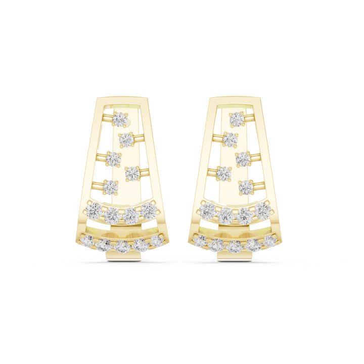 Sparkling Luxe 0.012ct 18KT Scattered Round Diamond Earrings