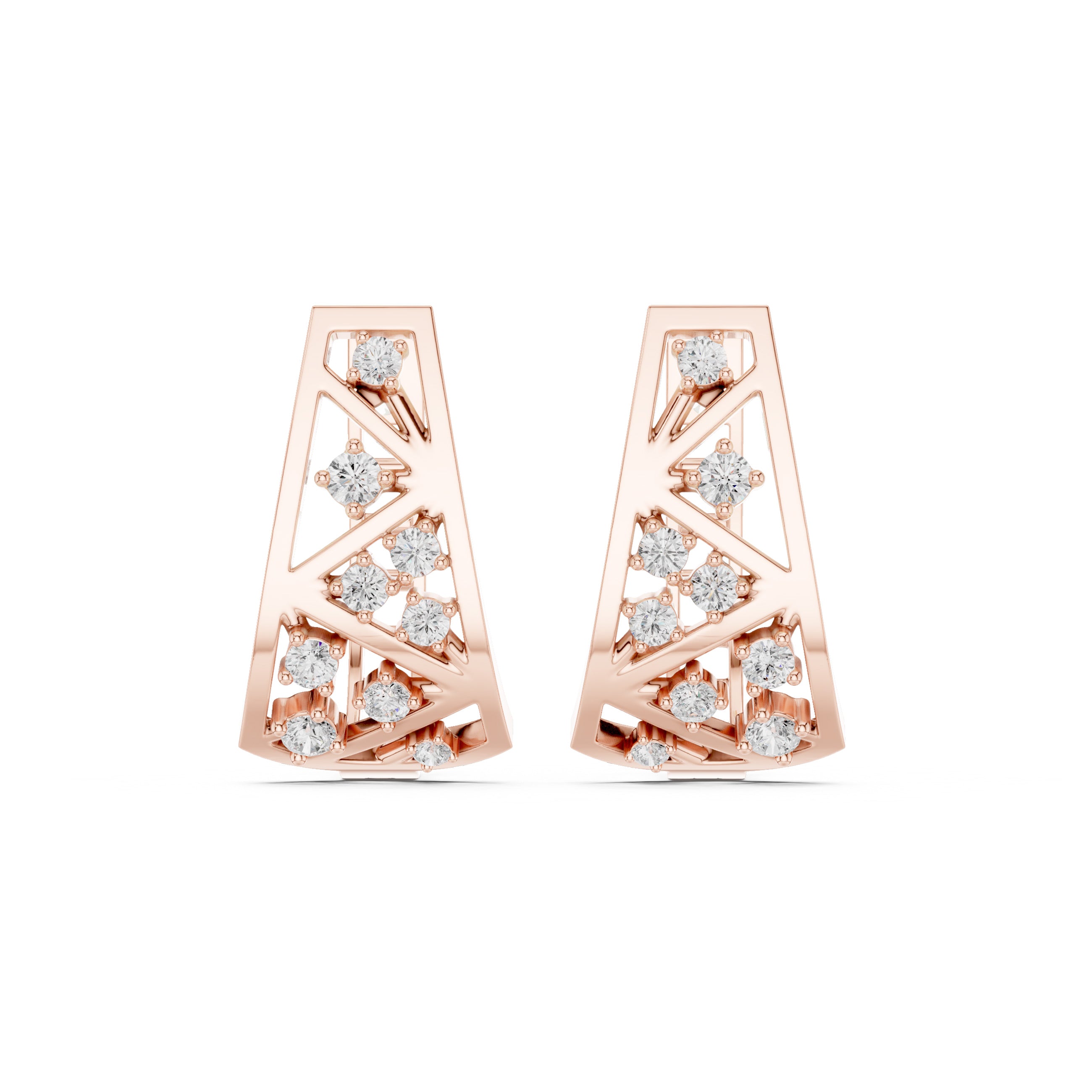 Sparkling Luxe 0.008ct 18KT Round Diamond Hoops Earrings