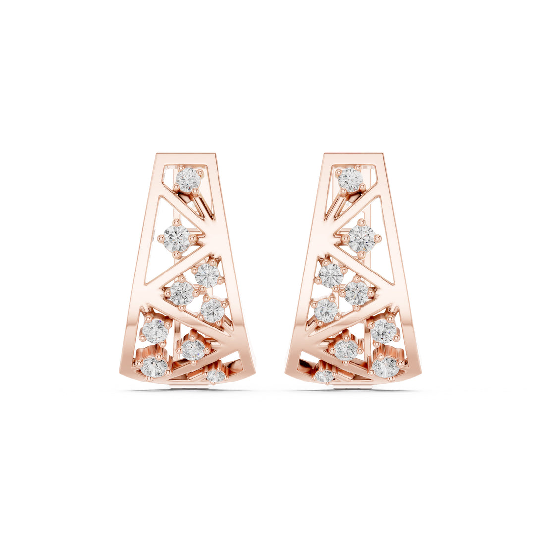 Sparkling Luxe 0.008ct 18KT Round Diamond Hoops Earrings