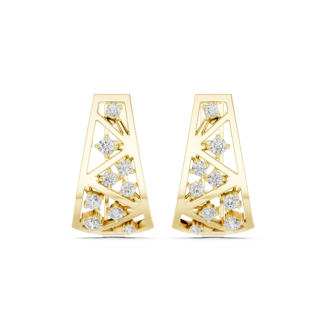 Sparkling Luxe 0.008ct 18KT Round Diamond Hoops Earrings