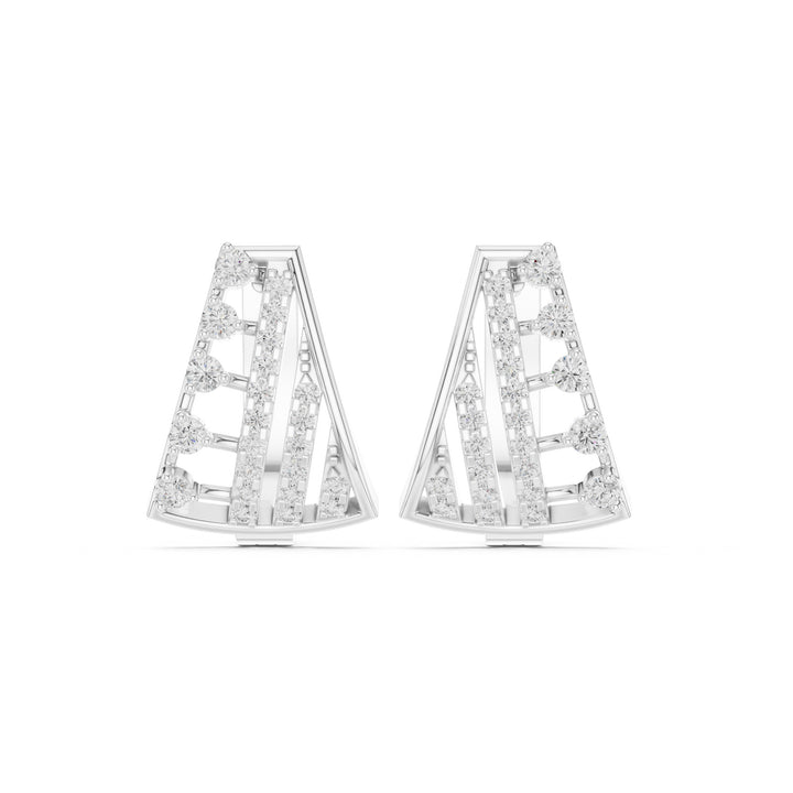 Sparkling Luxe 0.02ct 18KT Round Cut Diamond Hoops Earrings