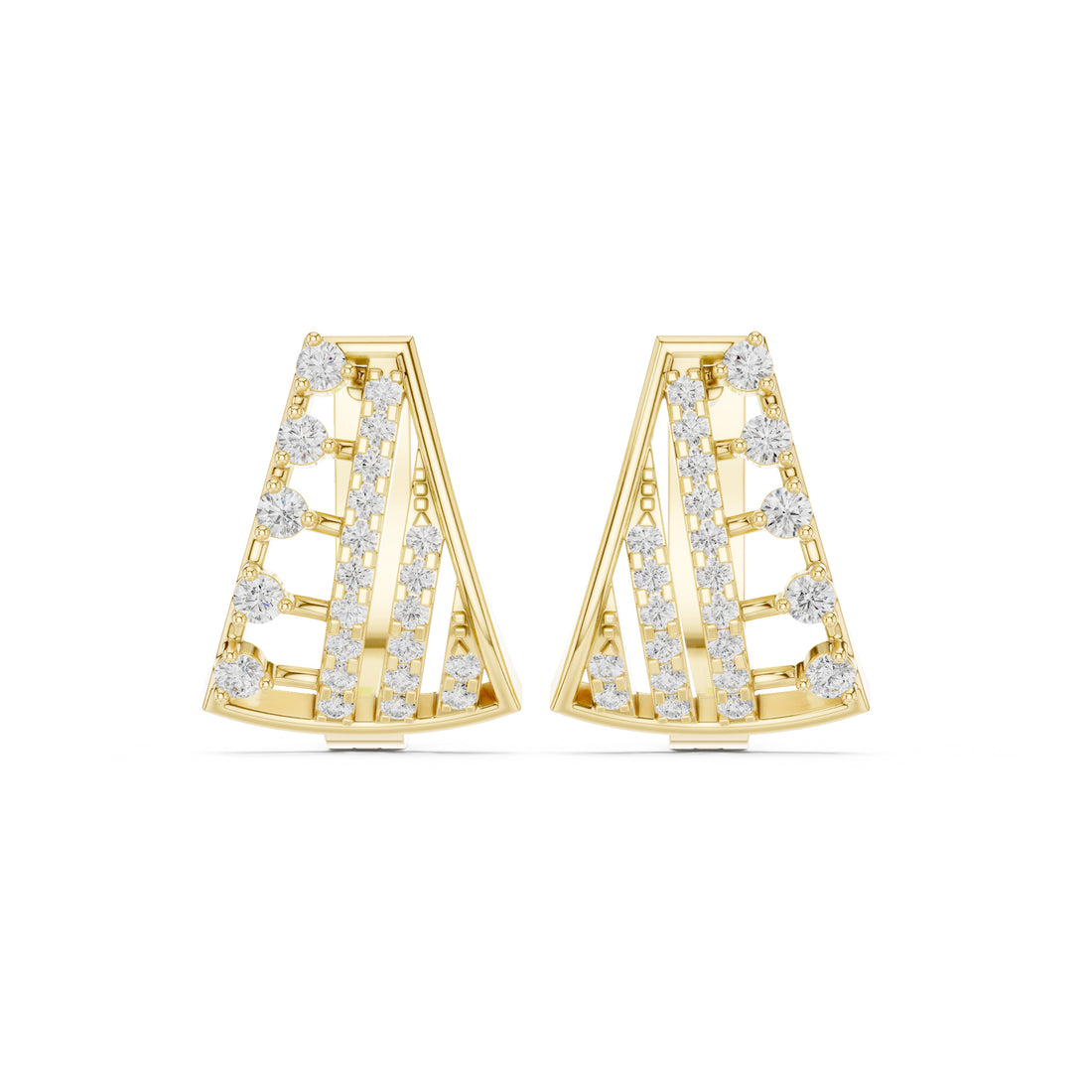 Sparkling Luxe 0.02ct 18KT Round Cut Diamond Hoops Earrings