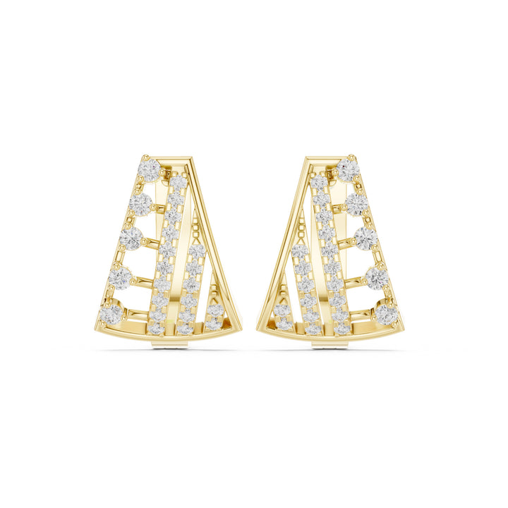 Sparkling Luxe 0.02ct 18KT Round Cut Diamond Hoops Earrings