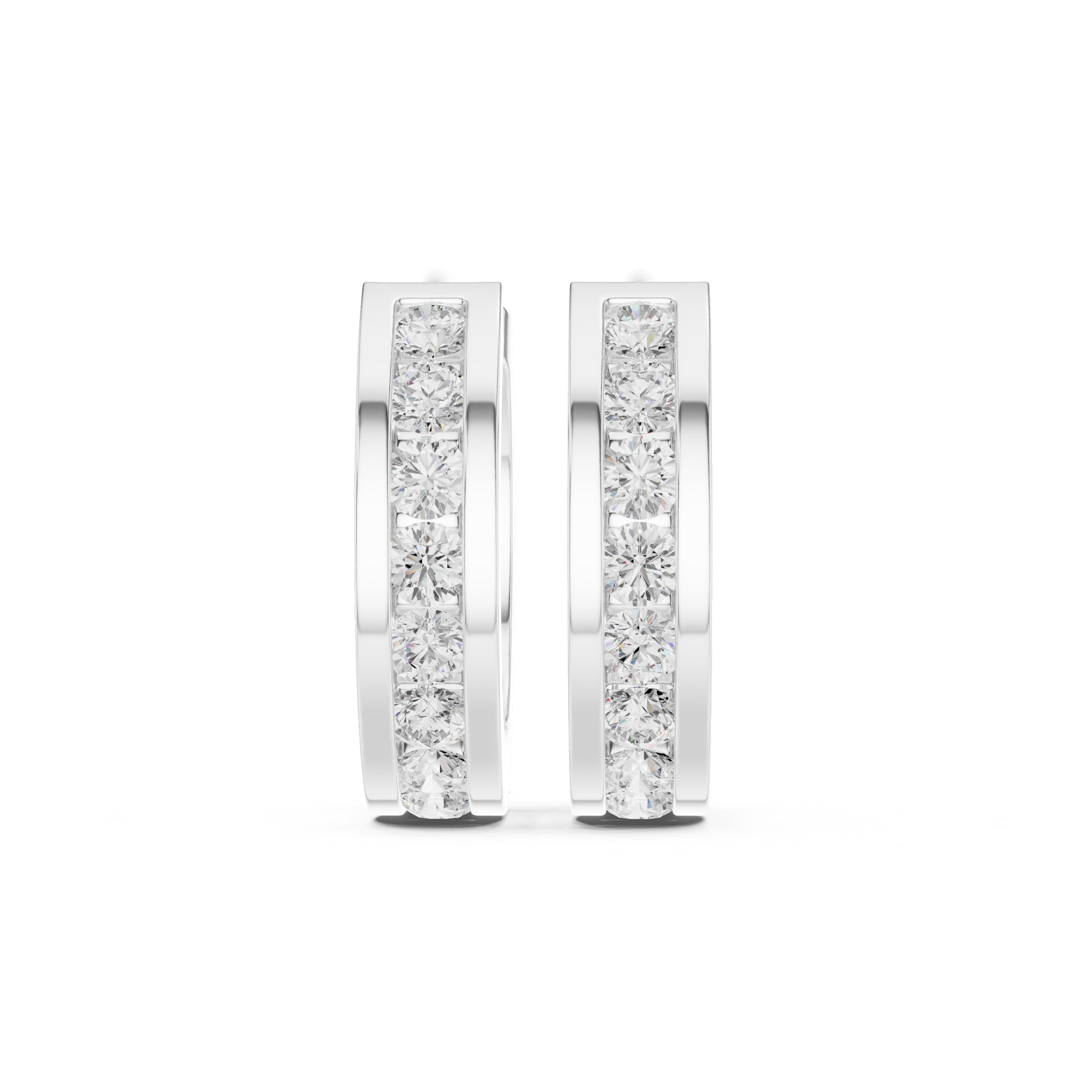 Sparkling Luxe 0.03ct 18KT Round Diamond Hoops Earrings