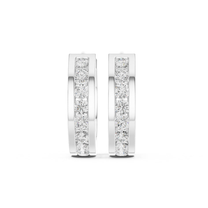 Sparkling Luxe 0.03ct 18KT Round Diamond Hoops Earrings
