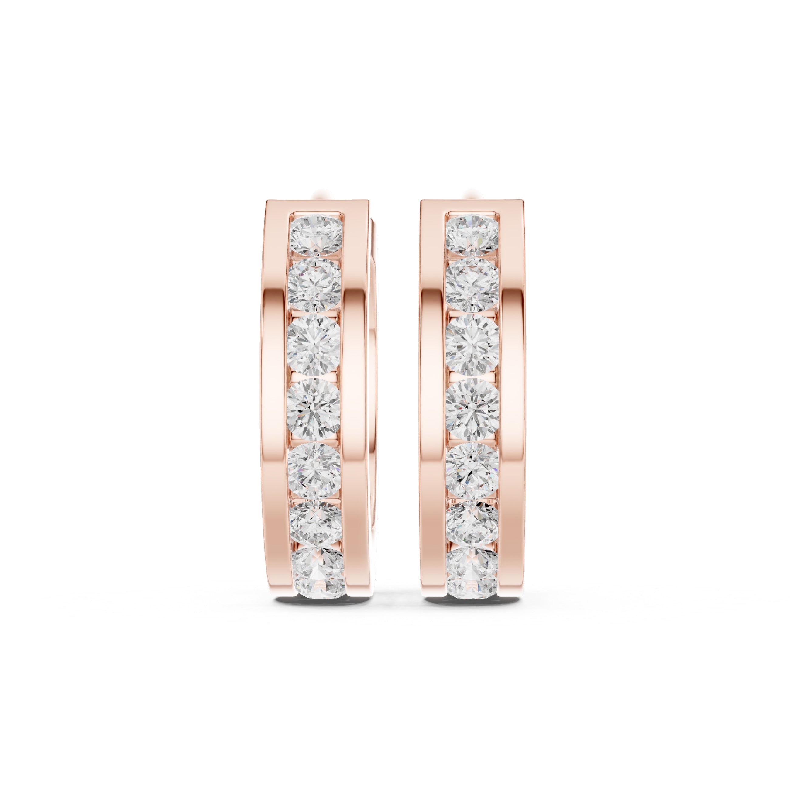 Sparkling Luxe 0.03ct 18KT Round Diamond Hoops Earrings