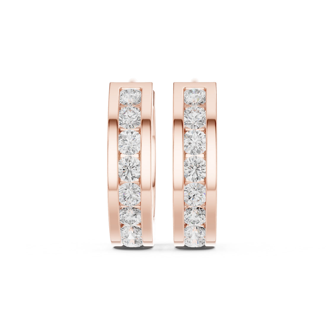 Sparkling Luxe 0.03ct 18KT Round Diamond Hoops Earrings