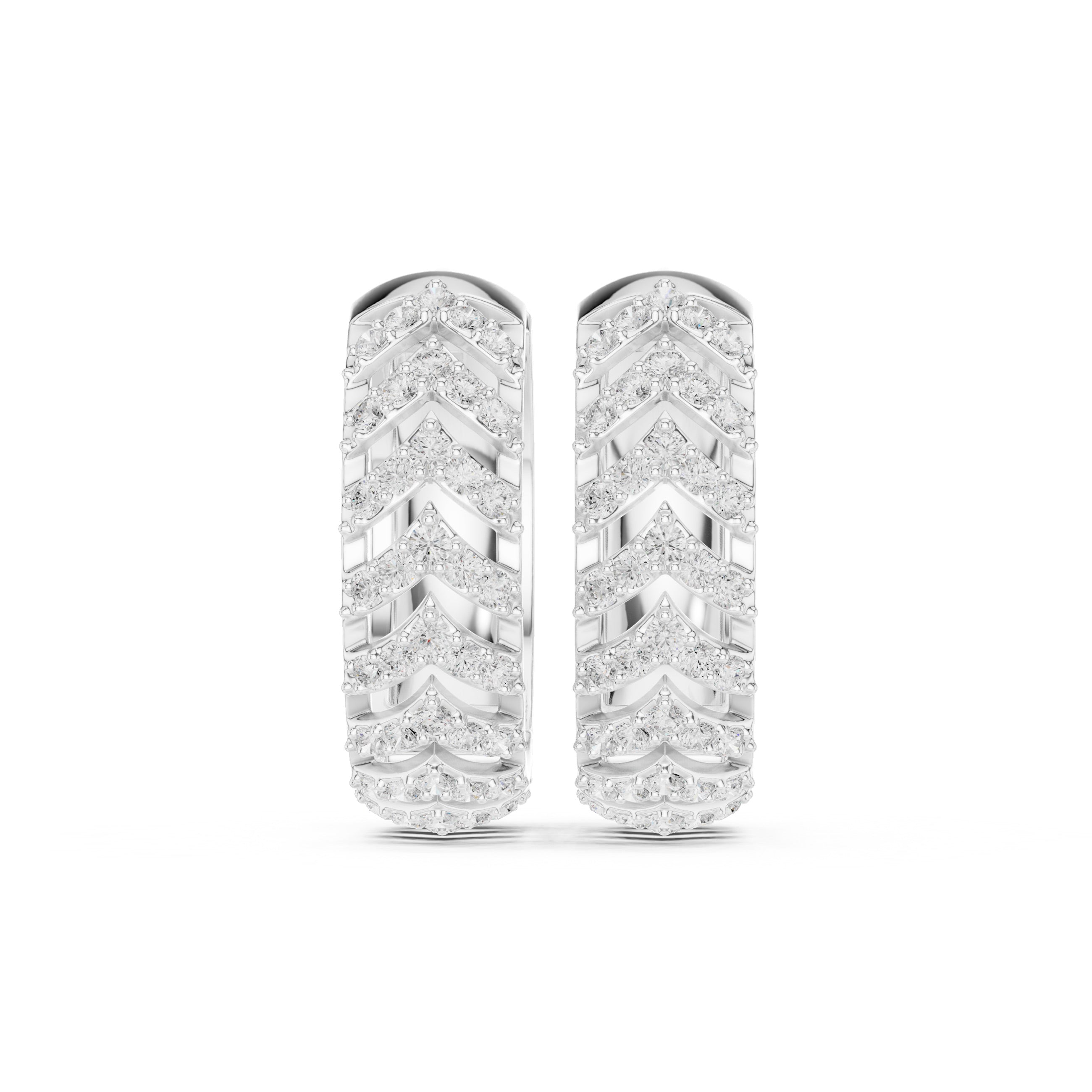 Sparkling Luxe 0.006ct 18KT V Shape Round Diamond Earrings