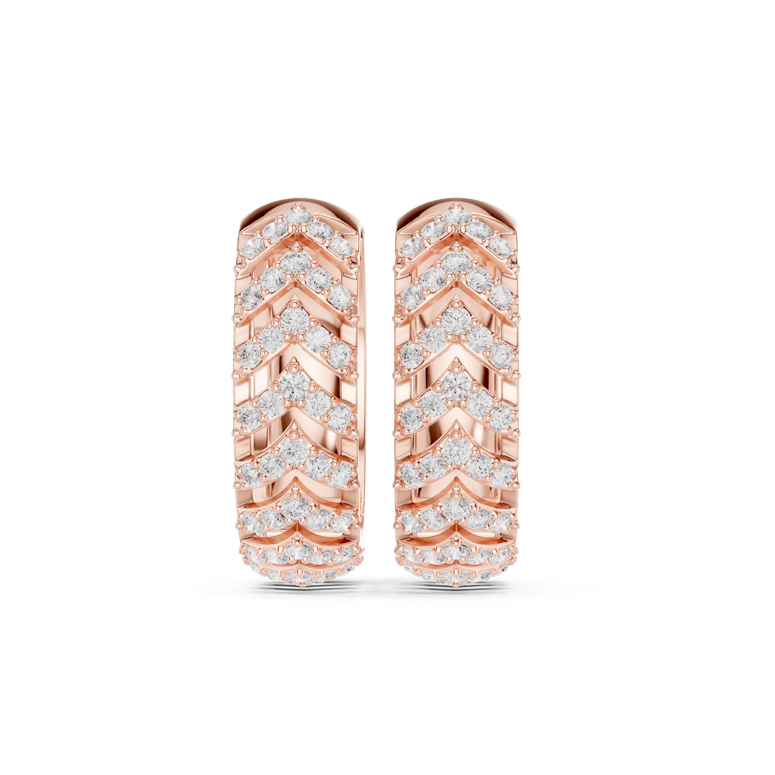 Sparkling Luxe 0.006ct 18KT V Shape Round Diamond Earrings