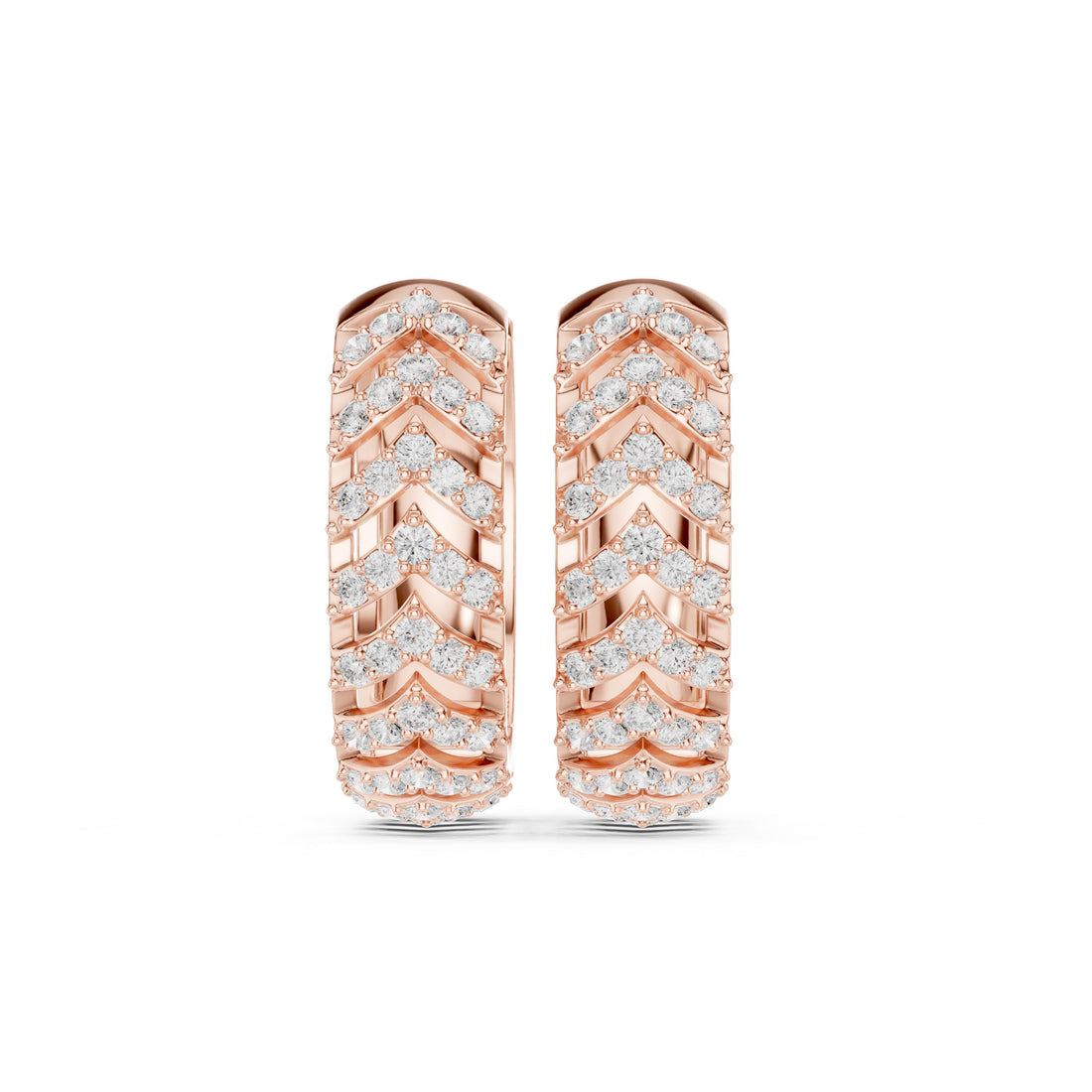 Sparkling Luxe 0.006ct 18KT V Shape Round Diamond Earrings