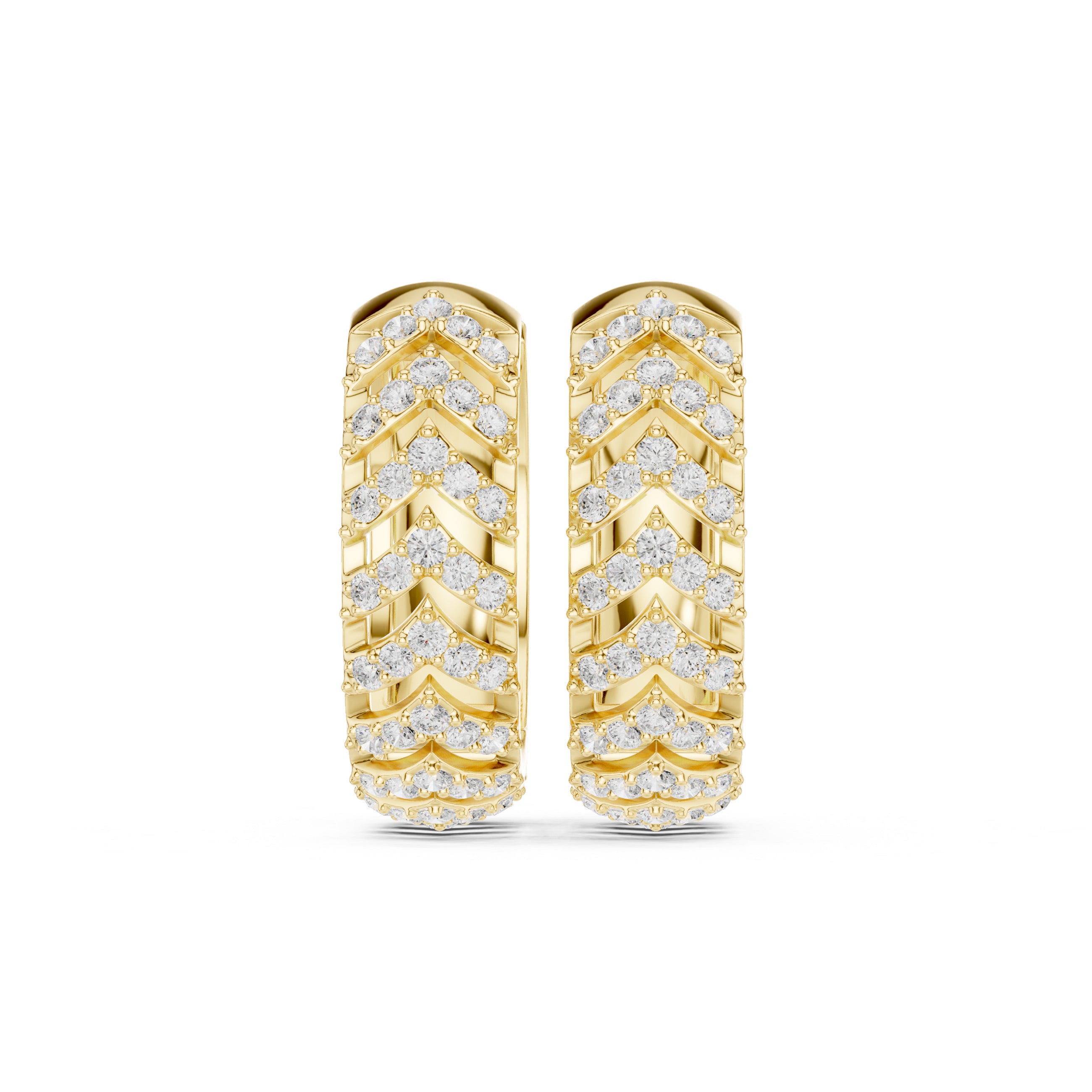 Sparkling Luxe 0.006ct 18KT V Shape Round Diamond Earrings