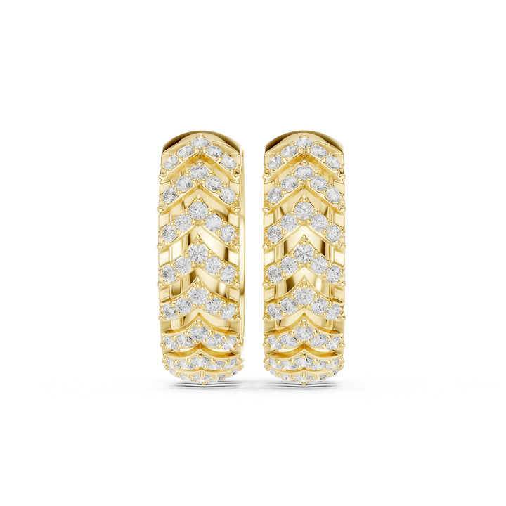 Sparkling Luxe 0.006ct 18KT V Shape Round Diamond Earrings