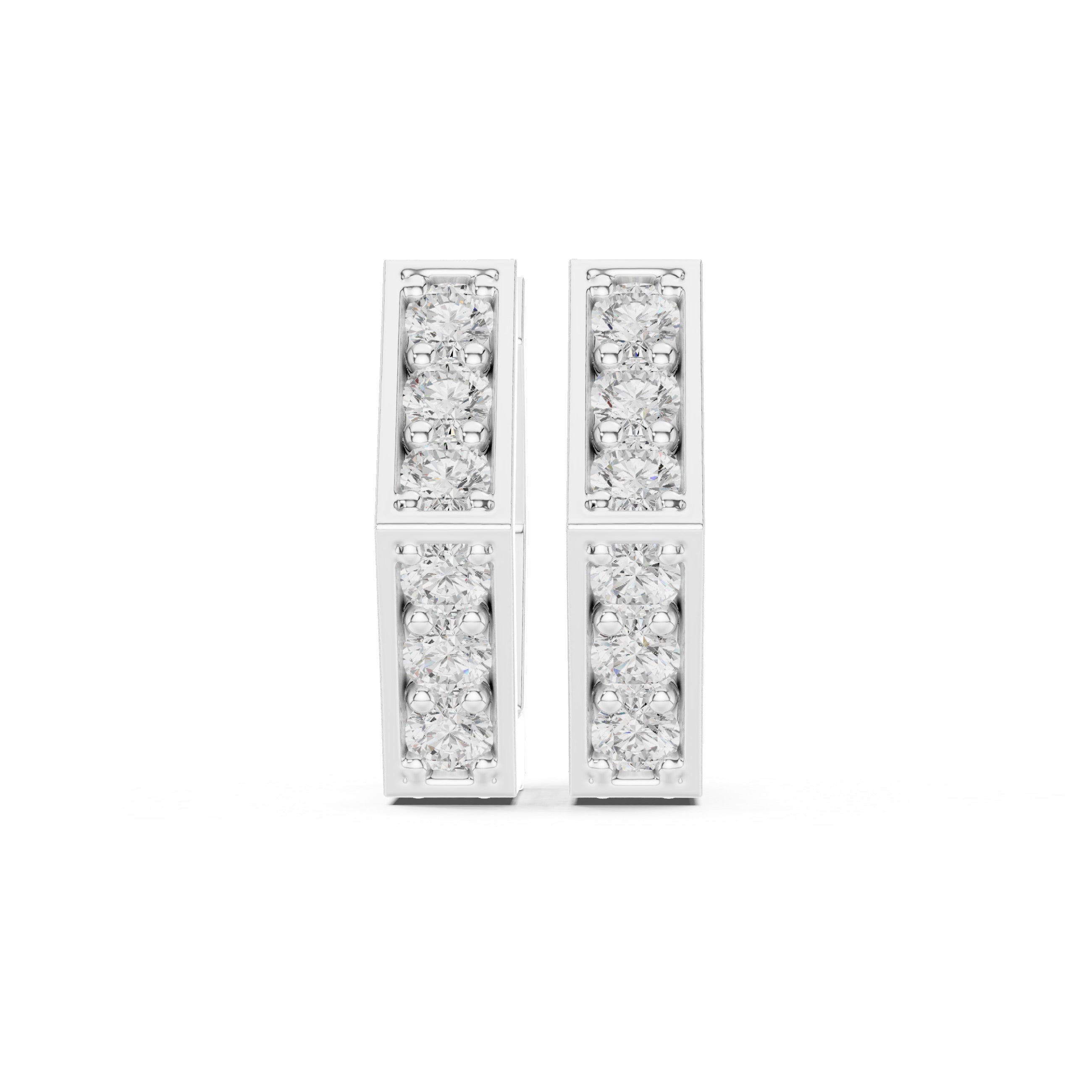 Sparkling Luxe 0.02ct 18KT Round Diamond Hoops Earrings